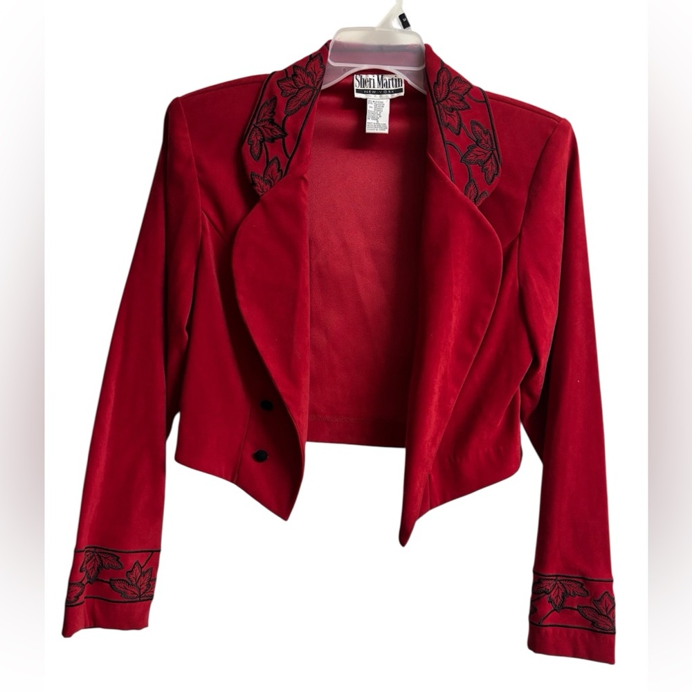 Vintage Sheri Martin Red Floral Women's Blazer